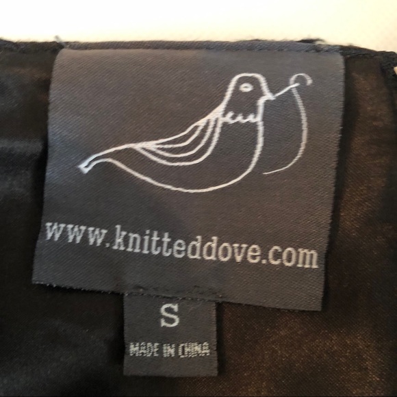 Knitted Dove Wool Gingham Short Sleeve Dress - Picture 3 of 10